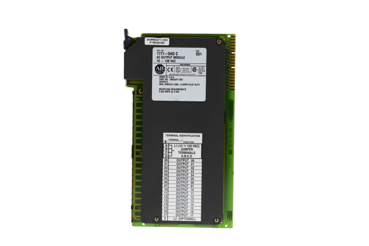ALLEN BRADLEY 1771-OAD/C OUTPUT MODULE 16POINT DIGITAL 120VAC 50/60HZ ALLEN BRADLEY 1771-OAD/C OUTPUT MODULE 16POINT DIGITAL 120VAC 50/60HZ