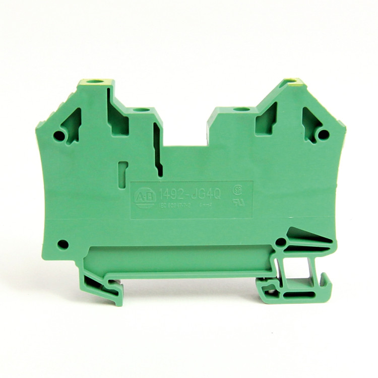 ALLEN BRADLEY 1492-JG2Q 1492-J IEC TERMINAL BLOCK, ONE-CIRCUIT FEED-THROUGH GROUND BLOCK, 1.5 MM (# 22 AWG - # 16 AWG), 2 CONNECTION POINTS ON EACH SIDE, GREEN / YELLOW STRIP ALLEN BRADLEY 1492-JG2Q 1492-J IEC TERMINAL BLOCK, ONE-CIRCUIT FEED-THROUGH GROUND BLOCK, 1.5 MM (# 22 AWG - # 16 AWG), 2 CONNECTION POINTS ON EACH SIDE, GREEN / YELLOW STRIP