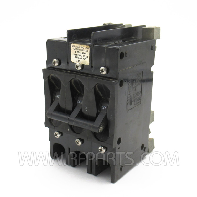 AIRPAX 209-1-1-62-4-9-60 THERMAL MAGNETIC CIRCUIT BREAKER; SERIES:209; VOLTAGE RATINGVAC:240V; CURRENT RATING:60A; NO. OF POLES:1; TRIP TIME MIN:2SEC; TRIP TIME MAX:18SEC; CUR