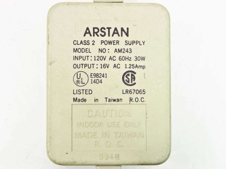 POWER SUPPLY 120VAC 60HZ 30W 1.25AMP CLASS 2