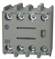 ALLEN BRADLEY 100-FA31 AUXILIARY CONTACT BLOCK, FRONT MOUNTING TO BULLETIN 100-C - CONTACTORS, 4-POLE, 3 N.O. + 1 N.C.