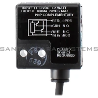 ALLEN BRADLEY 42SMU-7261 PHOTOELECTRIC SENSORS, CLEARSIGHT, MINIATURE RECTANGULAR, MINIATURE RECTANGULAR, CIRCULAR POLARIZED SENSOR, SENSING RANGE 1.5 M, 11 - 28 VDC, PNP, COMPLEMENTARY OUTPUTS, CABLE 2 M