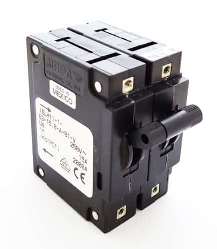 AIRPAX IELK117215001V CIRCUIT PROTECTOR, HYD-MAG, 1P, 240V 15A; INPUT VOLTAGE VAC:240V; NO. OF POLES:1; CURRENT RATING:15A; INTERRUPTING CAPACITY:7.5KA; DIELECTRIC STRENGTH AIRPAX IELK117215001V CIRCUIT PROTECTOR, HYD-MAG, 1P, 240V 15A; INPUT VOLTAGE VAC:240V; NO. OF POLES:1; CURRENT RATING:15A; INTERRUPTING CAPACITY:7.5KA; DIELECTRIC STRENGTH