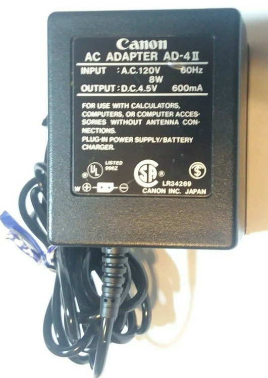 AC ADAPTER 120VAC 4.5VDC 8W 60HZ 600MA