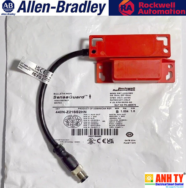 ALLEN BRADLEY 440N-Z21U26A SENSAGUARD, 30 MM PLASTIC, 2 X PNP, 0.2A, MAX SAFETY OUTPUT, 3 M CABLE ALLEN BRADLEY 440N-Z21U26A SENSAGUARD, 30 MM PLASTIC, 2 X PNP, 0.2A, MAX SAFETY OUTPUT, 3 M CABLE