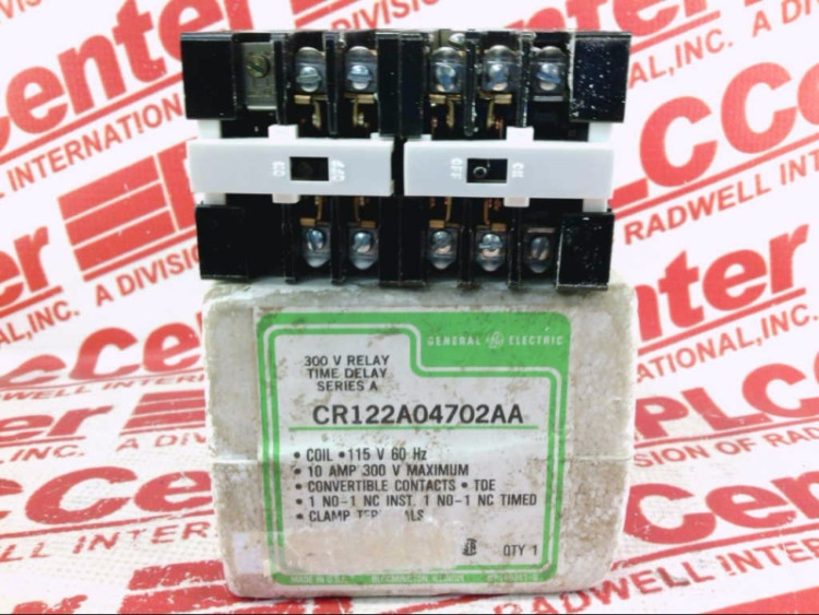 GENERAL ELECTRIC CR122A04702AA  TIME DELAY RELAY 10AMP 300V MAX COIL 115V 60HZ