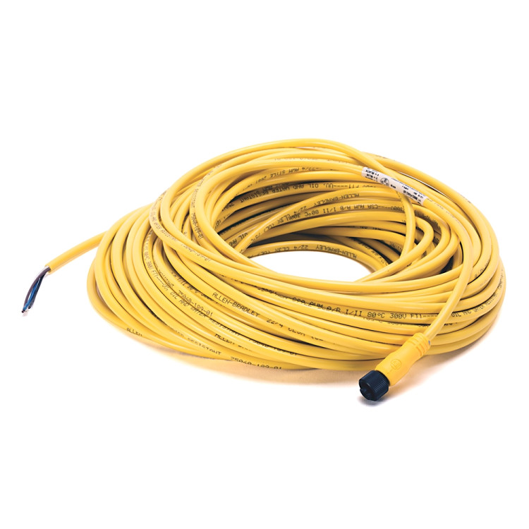 ALLEN BRADLEY 889D-F4AC-3 DC MICRO (M12), FEMALE, STRAIGHT, 4-PIN, PVC CABLE, YELLOW, UNSHIELDED, IEC COLOR CODED, NO CONNECTOR, 3 METER (9.84 FEET)