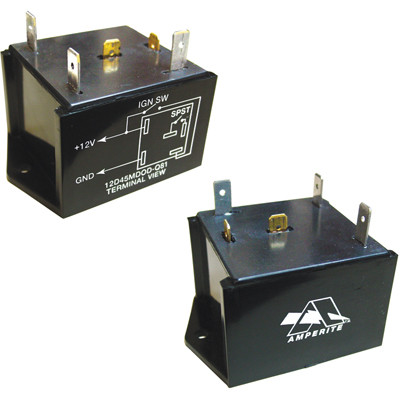 AMPERITE 12D45MADOD TIME DELAY RELAY, SPST-NO, 45MIN, 12VDC; CONTACT CONFIGURATION:SPST-NO; NOM INPUT VOLTAGE:12VDC; DELAY TIME RANGE:45MIN; TIMING ADJUSTMENT:FIXED; RELA AMPERITE 12D45MADOD TIME DELAY RELAY, SPST-NO, 45MIN, 12VDC; CONTACT CONFIGURATION:SPST-NO; NOM INPUT VOLTAGE:12VDC; DELAY TIME RANGE:45MIN; TIMING ADJUSTMENT:FIXED; RELA
