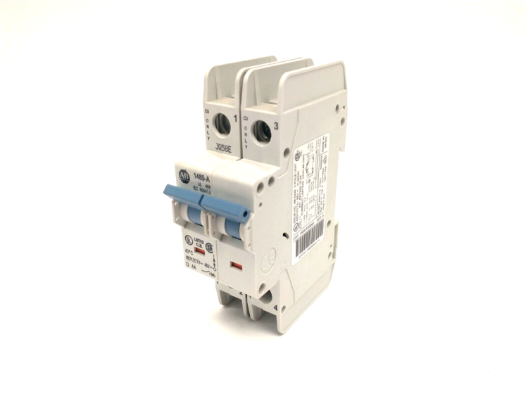 ALLEN BRADLEY 1489-A2D-040 INDUSTRIAL CIRCUIT BREAKER, 2-POLE, 480Y/277V, 4A, D TRIP CURVE (10.20 IP) ALLEN BRADLEY 1489-A2D-040 INDUSTRIAL CIRCUIT BREAKER, 2-POLE, 480Y/277V, 4A, D TRIP CURVE (10.20 IP)