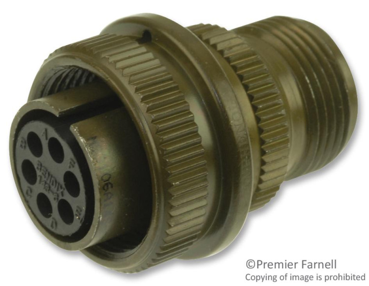 AMPHENOL MS3106A-14S-2S CIRCULAR CONNECTOR RCPT SIZE 14S, 4POS, CABLE; CONNECTOR TYPE:CIRCULAR MILITARY; CONNECTOR BODY MATERIAL:ALUMINIUM ALLOY; GENDER:RECEPTACLE; CONTACT G AMPHENOL MS3106A-14S-2S CIRCULAR CONNECTOR RCPT SIZE 14S, 4POS, CABLE; CONNECTOR TYPE:CIRCULAR MILITARY; CONNECTOR BODY MATERIAL:ALUMINIUM ALLOY; GENDER:RECEPTACLE; CONTACT G